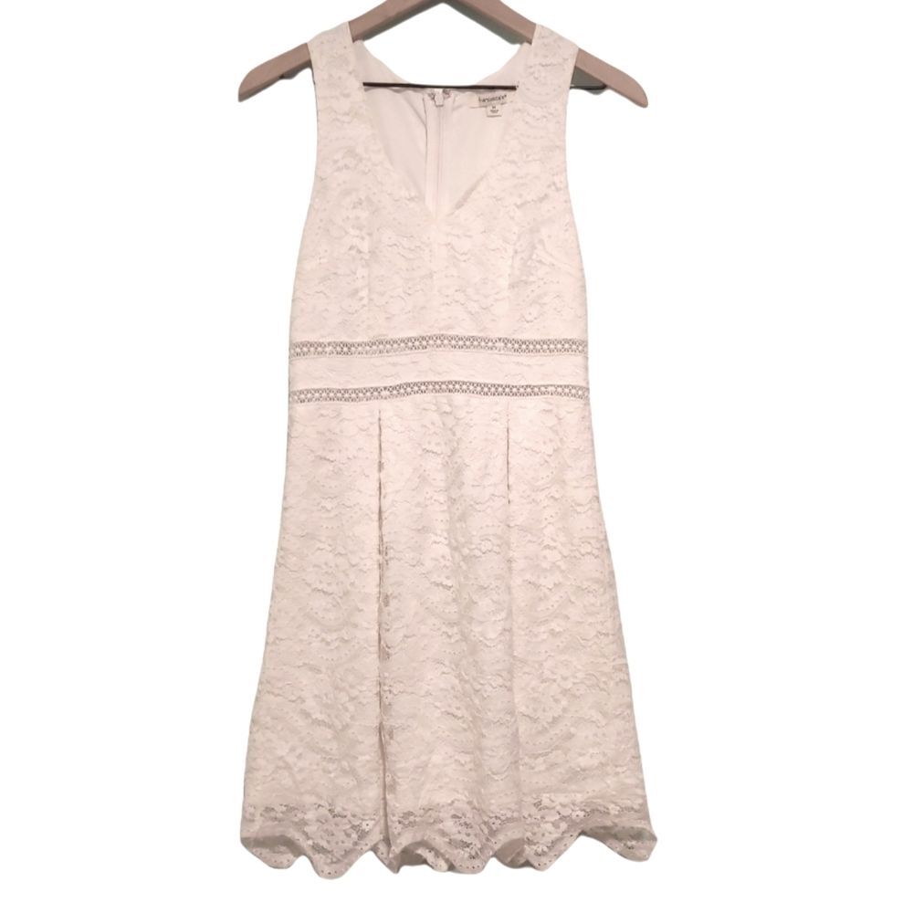 Francesca's Floral Lace White Mini Dress Size Medium Bridal Shower/Graduation